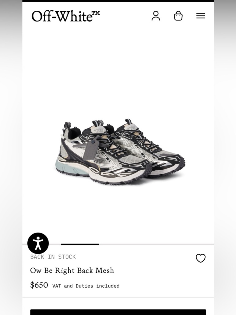 Off-White sneakers (big kids size)